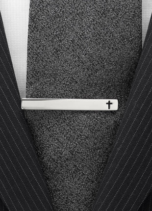 Cross Cutout Stainless Steel Tie Clip