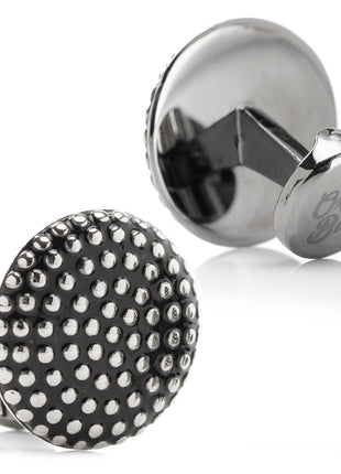Silver Circle Dot Texture Cufflinks