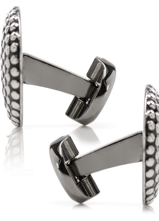 Silver Circle Dot Texture Cufflinks