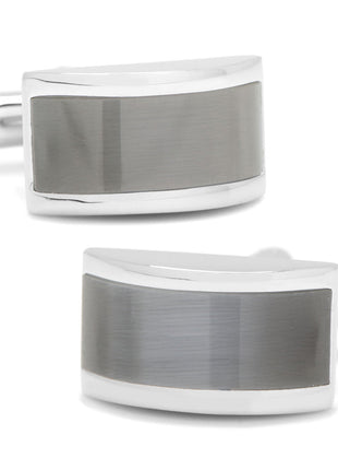 Gray Cat's Eye Bridged Cufflinks
