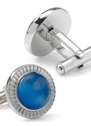 Radiant Blue Catseye Stainless Steel Cufflinks