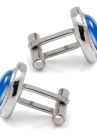 Radiant Blue Catseye Stainless Steel Cufflinks
