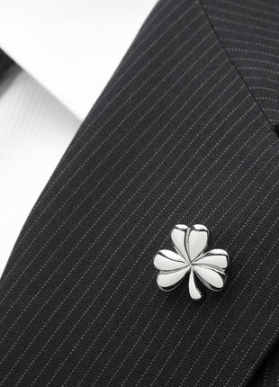 Clover Stainless Steel Lapel Pin