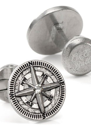 Antique Compass Stainless Steel Cufflinks