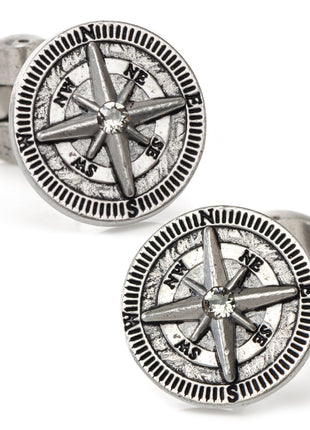 Antique Compass Stainless Steel Cufflinks