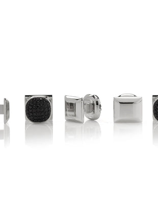 Stainless Steel with Black Pave Crystal 5-Studs