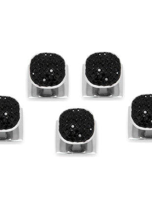 Stainless Steel with Black Pave Crystal 5-Studs