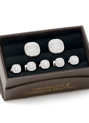 White Pave Crystal 5-Stud Set