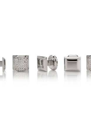 Stainless Steel White Pave Crystal 5-Studs