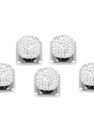Stainless Steel White Pave Crystal 5-Studs