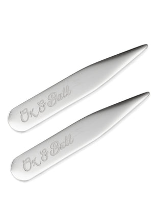 Stainless Steel Engravable Short Collar Stays