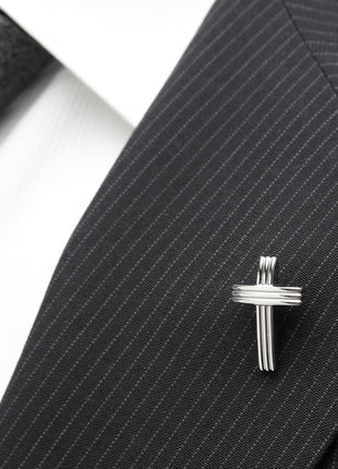 Cross Stainless Steel Lapel Pin