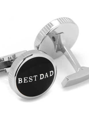 Best Dad Black Stainless Steel Cufflinks