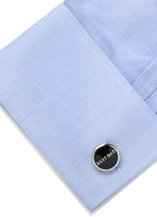 Best Dad Black Stainless Steel Cufflinks