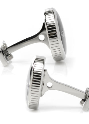 Best Dad Black Stainless Steel Cufflinks