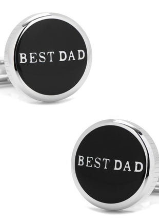 Best Dad Black Stainless Steel Cufflinks