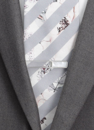Die Cut Mother of Pearl Stainless Steel Tie Clip