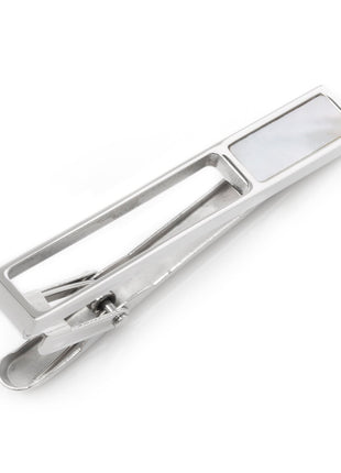 Die Cut Mother of Pearl Stainless Steel Tie Clip