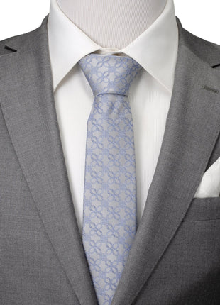 Gray Blue Art Deco Men's Tie