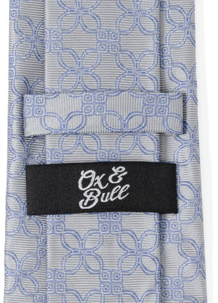 Gray Blue Art Deco Men's Tie