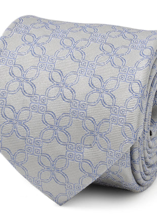 Gray Blue Art Deco Men's Tie