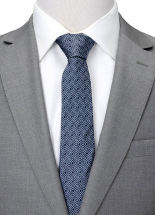 Navy Patterned Men's Tie