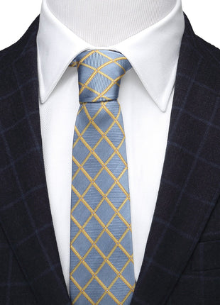 The Edward Tie (Gold Check Men's Tie)