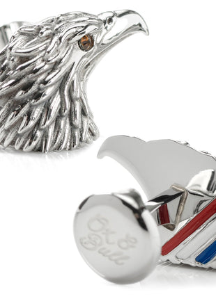 Stainless Steel Eagle Head Cufflinks