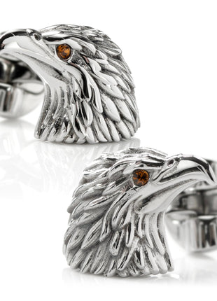 Stainless Steel Eagle Head Cufflinks
