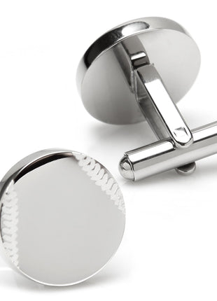 Stainless Steel Engravable Baseball Cufflinks