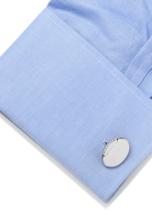 Stainless Steel Engravable Football Cufflinks