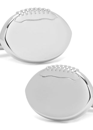 Stainless Steel Engravable Football Cufflinks