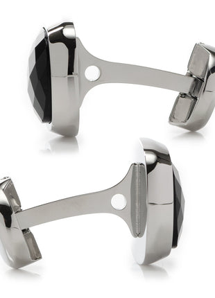 Faceted Onyx Cushion Cufflinks