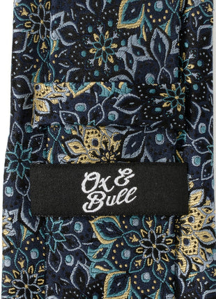 Kaleido Floral Navy Tan Accented Men's Tie