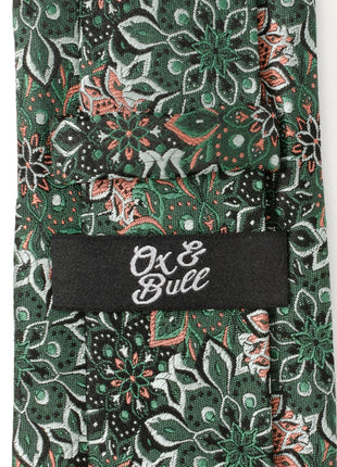 Kaleido Floral Coral Accented Men's Tie