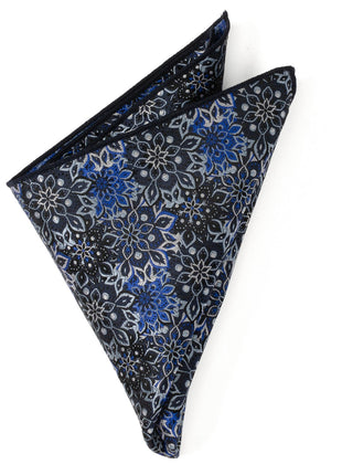 Navy Floral Pocket Square