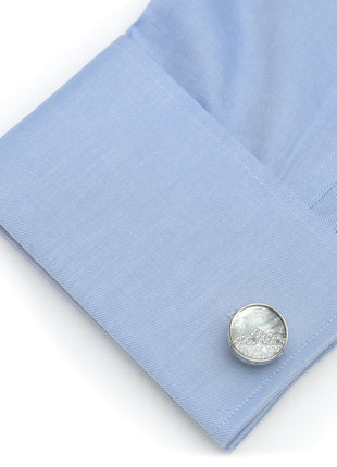 Mother of Pearl Floating Crystals Cufflinks