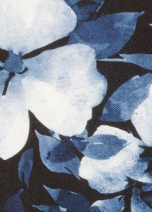 Painted Floral Black Pocket Square