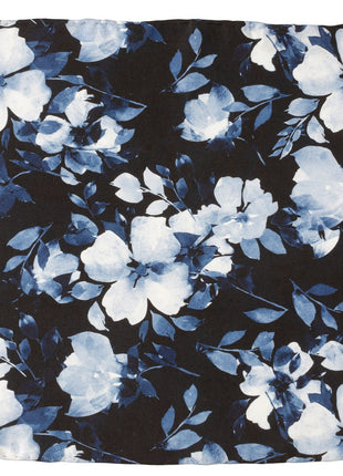 Painted Floral Black Pocket Square