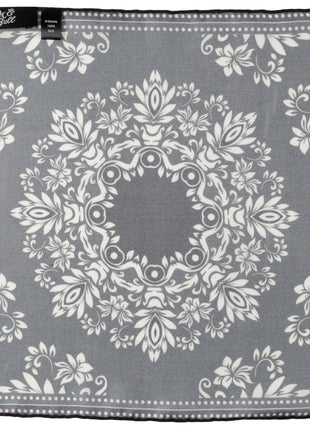 Black/White Men's Silk Pocket Square