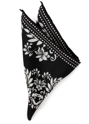 Black/White Men's Silk Pocket Square