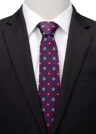 Deep Purple Floral Men's Tie