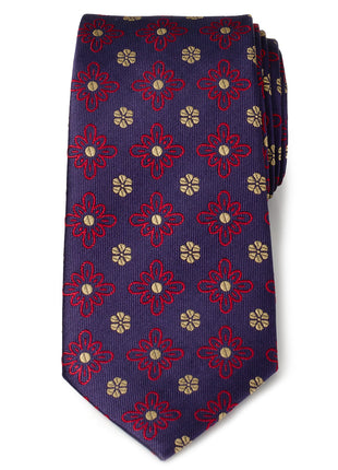 Deep Purple Floral Men's Tie