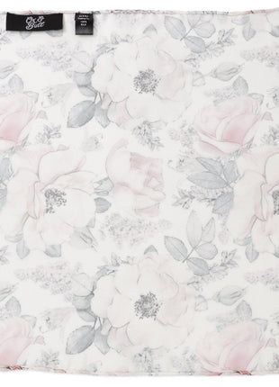 Painted Floral Gray Pocket Square