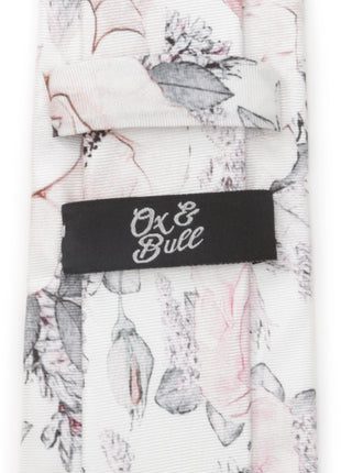 Painted Floral Gray Silk Men's Tie