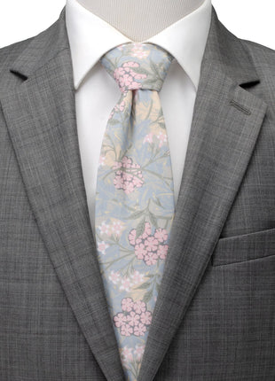 Light Blue Floral Men's Tie