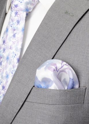 Watercolor Lavender Mix Men's Silk Pocket Square