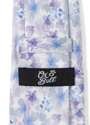 Watercolor Lavender Mix Print Silk Men's Tie