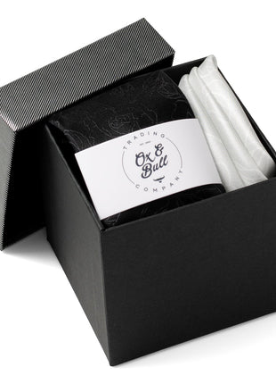Black Floral Tie and Pocket Square Gift Set