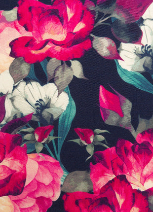 Painted Floral Navy Pocket Square
